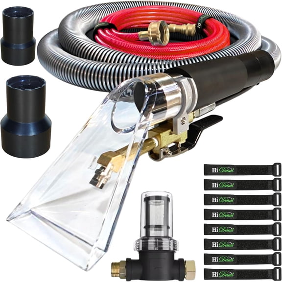 Extractor Kit with Wand and Hose, Adapter Converts Vacuum to carpet & upholstery Extractor for auto detailing & home(Q)
