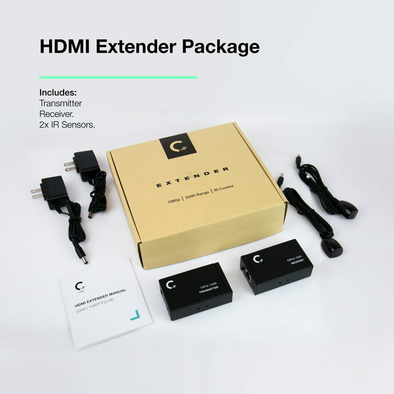 HDMI Extender Over Cat5e/Cat6/Cat7 Ethernet Cable Up to 330 Feet, 1080P, 3D