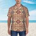 thumbnail image 4 of Daiia Traditional Tribal Aztec Hawaiian Shirt for Men Gentle Cotton Regular Short Sleeve Casual-Medium, 4 of 9