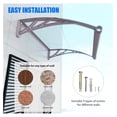 thumbnail image 5 of Awning for Door Entrance,32x48 Inches Awnings for Doors with Separate Drainage,Front Door Awning Exterior,Polycarbonate UV, Rain, and Snow Protection for Porch,Patio,Window,Deck, 5 of 9