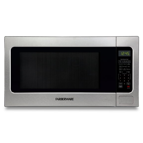 Farberware Countertop Microwave 1100W Watts, 2.2 cu ft - Microwave Oven With Smart Sensor, LED Lighting, Child Lock - For Apartments and Dorms - Easy Clean - Stainless Steel