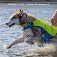thumbnail image 4 of Kurgo Surf n’ Turf Dog Life Jacket, Floatation Vests for Dogs, Dog PFD, Yellow/Blue, Medium, 4 of 6