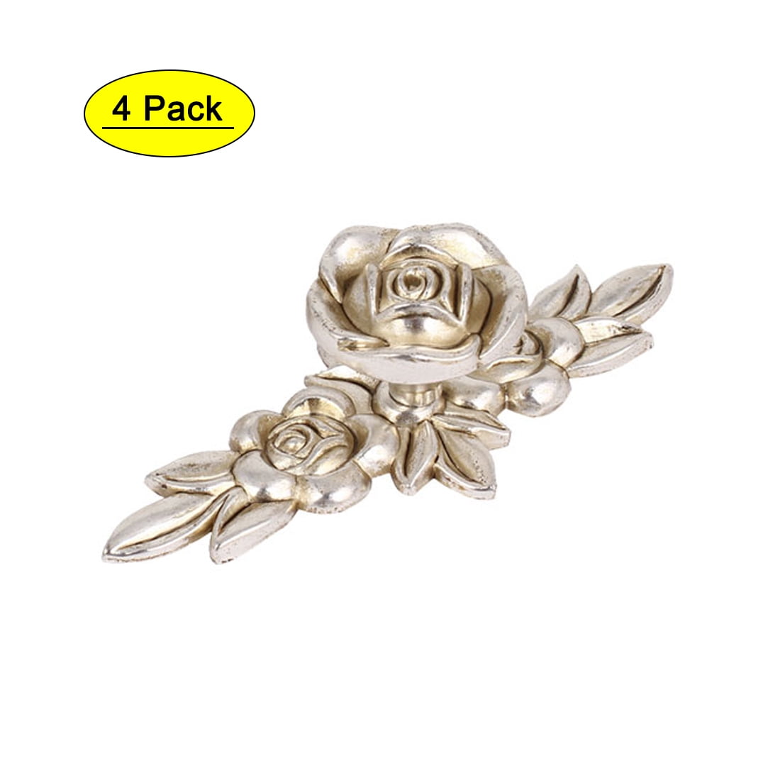 Uxcell Rose Flower Door Pull Handle- 0.12' Hole Diameter-4 Pack