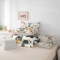 thumbnail image 6 of Homewish Boho Damask Floral 7-Piece Twin Bedding,Peony Sunflower Bird Bedding Comforter Set,Cream Green,Light Gray Reversible, 6 of 8