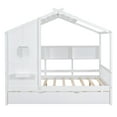 thumbnail image 4 of Harper & Bright Designs Wooden Full Size House Bed Frame with Trundle and Storage Shelves, House-Shaped Beds with Roof and Window Design for Girls Boys Bedroom, White, 4 of 16
