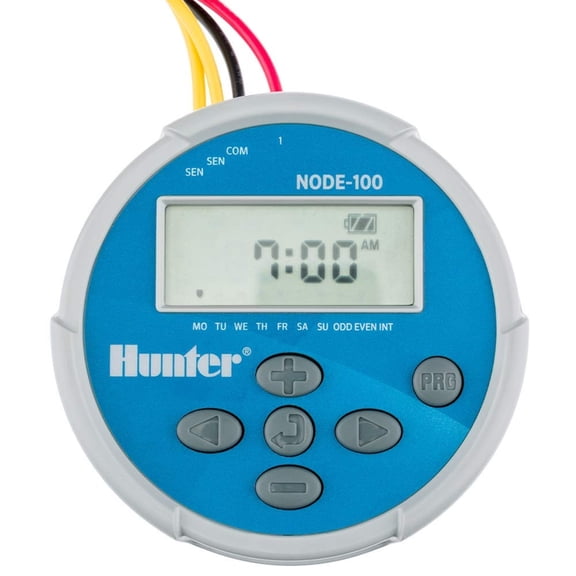 Hunter NODE100 1‑Station Battery Operated Controller with Solenoid