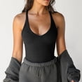 thumbnail image 2 of Tosmy Summer Tank Tops For Women Ladies Casual Solid Color Vest V Neck Strap Tank Top Vest Sleeveless Crop Top Slim Vest For Women, 2 of 7