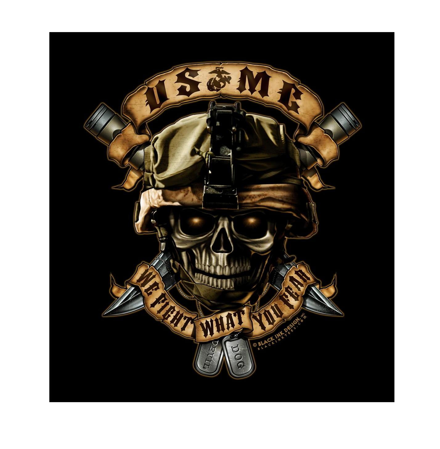 New, USMC "We Fight What You Fear" T-shirt, Mens - Walmart.com