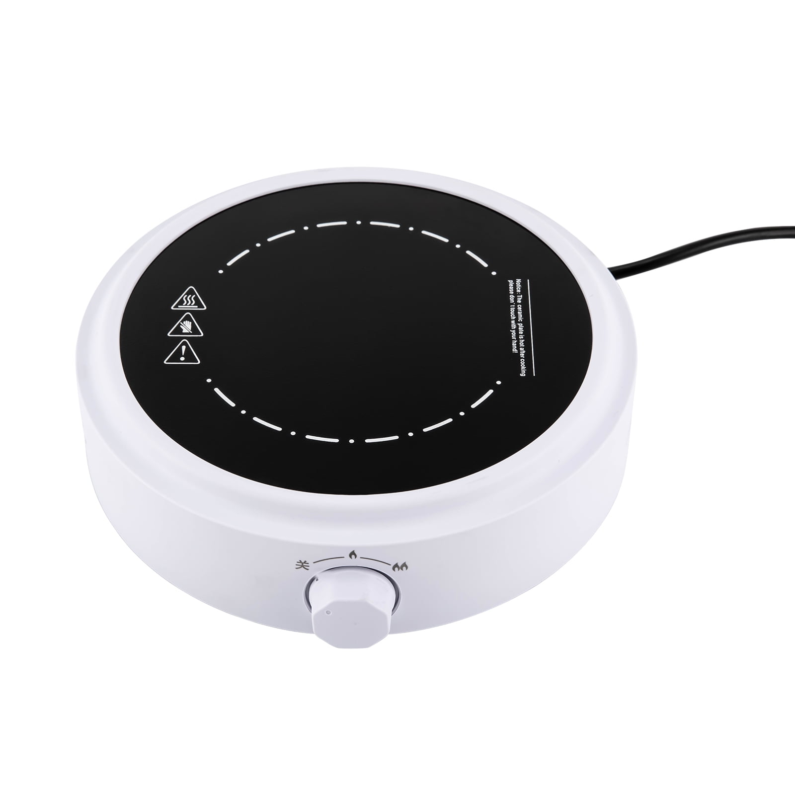 700W Electric Mini Stove with Dual-Gear Control 110V Portable Hot Plate for Tea/Coffee (White)