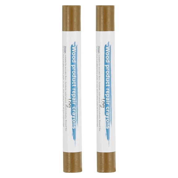 Uxcell Furniture Repair Crayons, 2 Pcs Wax Wood Filler Sticks Wood Wax Crayons for Scratches Wood Floor Holes Tables, Wood Color