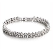 SHERRY'S JEWELS LLC Heart Tennis Bracelet in 925 Sterling Silver for Women, Men, Teen