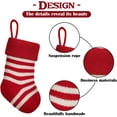 thumbnail image 3 of Dalrosia 8PCS Mini Cable Knitted Christmas Stockings 8'' White Red Strips Christmas Stockings with Claw Pattern Small Soft for Fireplace and Stair Decorations,Holiday Family Stockings, 3 of 7
