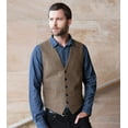 thumbnail image 2 of Mucros Weavers Adult Irish Tweed Vest – Light Brown, Large, 2 of 3