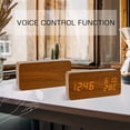 thumbnail image 3 of Rawiri Reloj despertador digital de mesa LED fecha humedad temperatura aspecto madera reloj de pie decoración alarma, 3 of 6