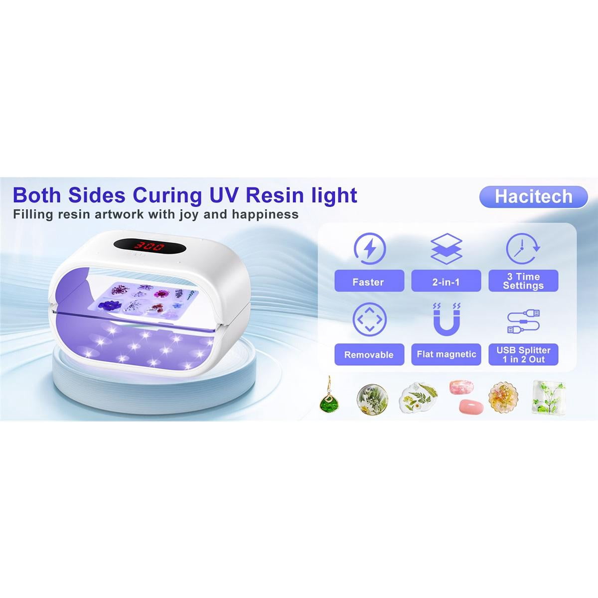 Large size portable UV resin lamp, fast curing portable UV lamp, resin consumables for UV resin, jewelry making, DIY craft, decoration
