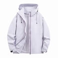 thumbnail image 3 of Sheghy Womens Rain Jacket Women Packable Parka Funnel Neck Weekend Shacket Jacket with Pockets, 3 of 7