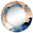 thumbnail image 2 of Designart "Marble Clouds in Blue and Beige I" Fractals Round Wall Mirror - Modern Oval Printed Decorative Oversized Mirror - Multiple Color Options, 2 of 4