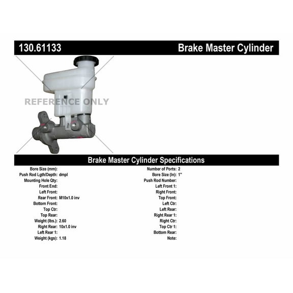 Centric 130.61133 Premium Brake Master Cylinder Fits select: 2008-2009 FORD TAURUS, 2008-2009 MERCURY SABLE