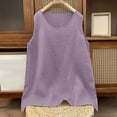 thumbnail image 6 of ITSAME Womens Cotton Tank Tops Crewneck Sleeveless Shirts Summer Loose Casual Tops Purple Size M, 6 of 8