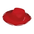 thumbnail image 4 of Sharprepublic Cowboy Cowgirl Hat Big Brim Cowgirl Sombrero Cap for Travel Fishing Festival Red, 4 of 9