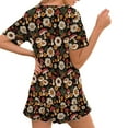 thumbnail image 2 of Yuyamidu Mushroom Daisy Womens Sleepwear Short Sleeve Tops & Pants Lounge Set Round Neck Casual Pjs Nightwear Summer Soft Sleepwear with Pockets, 2 of 7