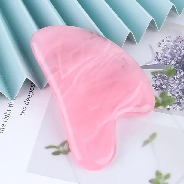 Tabla de masaje Gua Sha con piedra de jade natural, placa de Gua Sha de cuarzo rosa, masajeador facial de jade, herramientas raspadoras para rostro, cuello, espalda y cuerpo