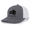 Charcoal/White, variant on Mens Sharp Walleye Fish Embroidered Mesh Back Trucker Hat-Heather Grey/White