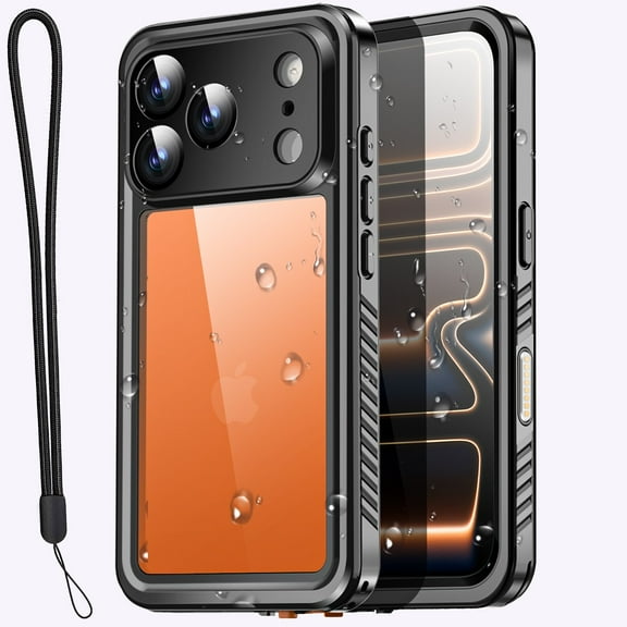 AICase for iPhone 17 Pro Max Case, IP68 Waterproof Shockproof Case, [Built-in Screen Protector] - 12 FT Military Dropproof - Full Body Heavy Duty Rugged Phone Cover 6.9 inches - Black/Clear