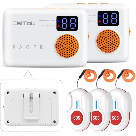 FullHouse Wireless Caregiver Pager System - 1000+ Foot Range Emergency Call Button For Elderly