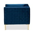 thumbnail image 3 of Baxton Studio Seraphin Glam and Luxe Navy Blue Velvet Fabric Upholstered Gold Finished Armchair, 3 of 5
