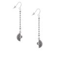 thumbnail image 2 of Delight Jewelry Silvertone Fan with AB Crystal - Silver-tone Long Sparkle Dangle French Earrings, 2 of 4