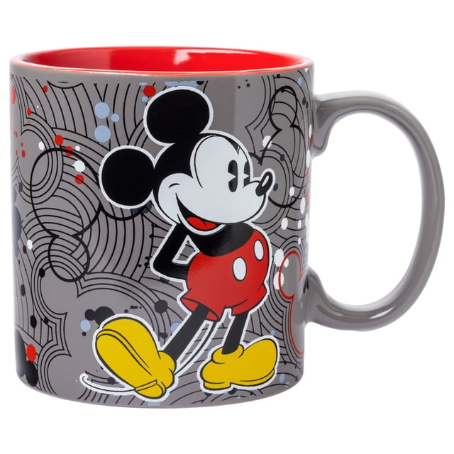 Silver Buffalo Mickey Circle - Taza de café de cerámica, 20 onzas