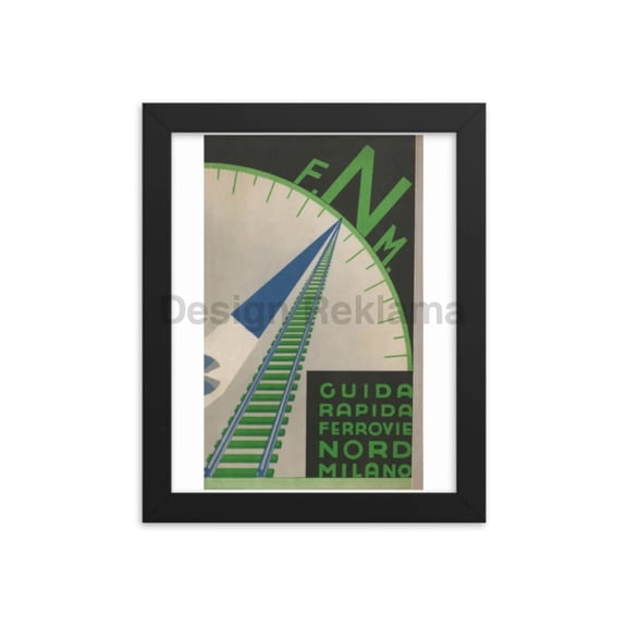 Quick Guide to Milan, Italy by Northern Railway Version 2 circa 1933. Framed Vintage Travel Poster