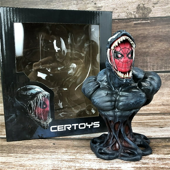 NAOJIE Venom Statue Demi-Corps avec Tête de Spider-Man - Collection Emblématique de 6,2 Pouces, Figurines d'Action pour Garçons, Figurines d'Action pour Garçons, Figurines d'Action Venom