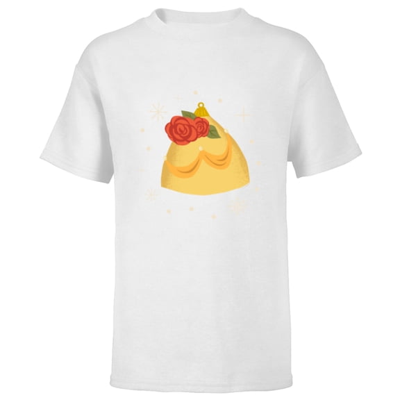 Disney Princess Belle Holiday Christmas Ornament - Short Sleeve T-Shirt for Kids - Customized-White