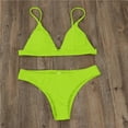thumbnail image 3 of Miluxas Plus size Swimsuits clearance Women Two Pieces Bikini Set Solid Padded Push Up Swimwear Swimsuit Yellow S(S), 3 of 3