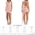 thumbnail image 2 of Vestido Amoldeado Al Cuerpo Vestido ajustado para mujer, minivestido asimétrico con tirantes de flores en 3D, traje de fiesta con cordones Cgtredaw Rosa L para Mujer, 2 of 9