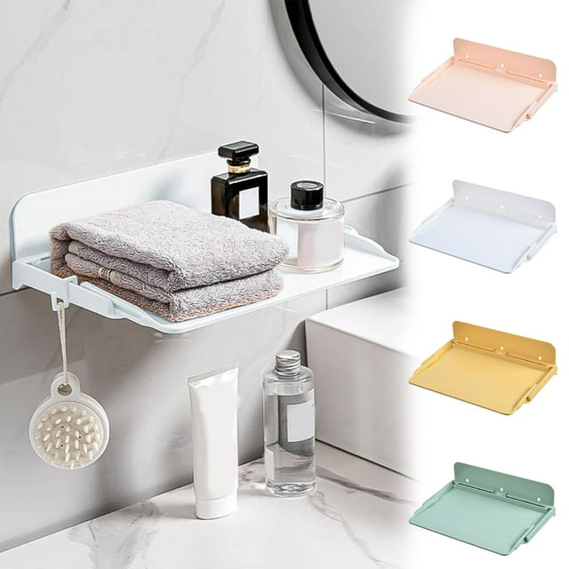Wall Shelf under $5! CQCYD Retractable Wall Shelf Organizer, No Drill Adhesive Storage Shelf, Kitchen Bathroom Space Saver, Multi-Layer Display Rack