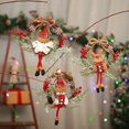 thumbnail image 2 of Rattan Christmas Garland Santa Doll Door Hanging Garland Christmas Tree Ornament for Christmas Party Door Window Decor (deer), 2 of 7