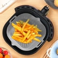 thumbnail image 4 of 2 Pcs Casserole en Silicone pour Friteuse à Air Chaud avec Poignée Panier en Silicone Antiadhésif Carré de 6,9 Po Résistant à la Chaleur Réutilisable Casserole en Silicone pour Friteuse à Air, 4 of 7