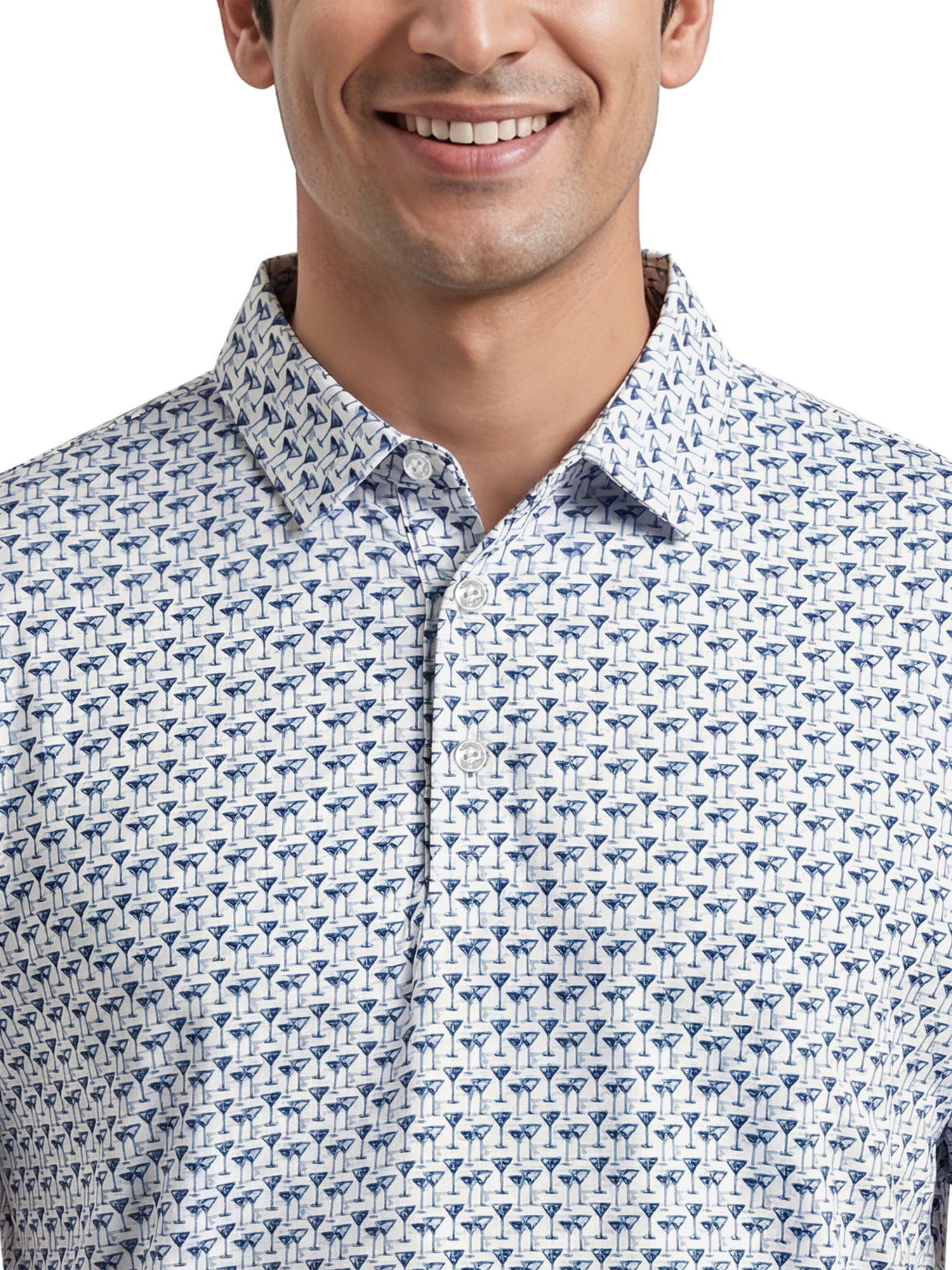 Ben Hogan Performance Men’s & Big Men's All-Over Martini Print Short Sleeve Golf Polo Shirt, Sizes S-4XLT