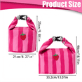 thumbnail image 4 of Clearance Under $3, 1 Pack Insulated Lunch Bag, Striped Lunch Tote, Large Capacity Meal Prep Bag with Handle, Polyester-Cotton Blend Cooler for Work and Picnics, 25x21cm(B), 4 of 5
