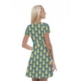 thumbnail image 2 of Women’s A Line Pineapple Summer Dress, Retro Triangle Arrangement, Cross Wrap V Neck, 6 Sizes, by Ambesonne, 2 of 2
