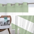 thumbnail image 6 of Geometric Sage Sheer Curtains 63 Inch Long 2 Panels, Green Stripes Light Filtering Semi Sheer Drapes Grommet Voile Window Curtain for Living Bedroom W42 x L63, 6 of 9