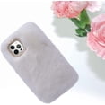 thumbnail image 4 of Compatible with iPhone 14 Pro Max Case Cute Plush Furry Case with Glitter Lanyard Strap Bling Diamond Camera Lens Protector Soft Winter Warm Plush Fluffy Fur Cover for Women and Girls, White, 4 of 10