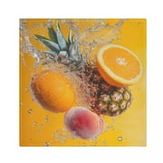 BZSMCE Satin Native Fab Cotton Dinner Napkin Pineapple Orange with Water Splash Reusable