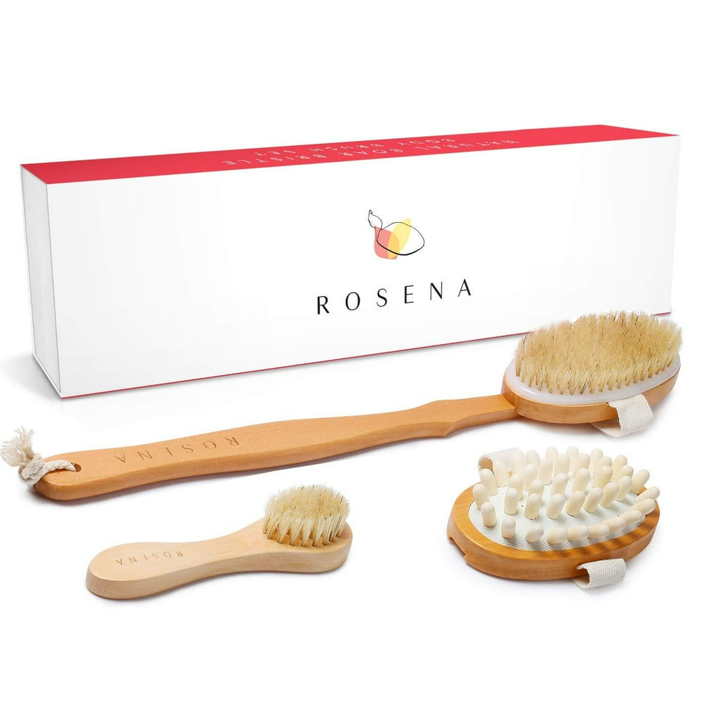 Dry Brushing Body Brush Set Best for Cellulite, Lymphatic Drainage