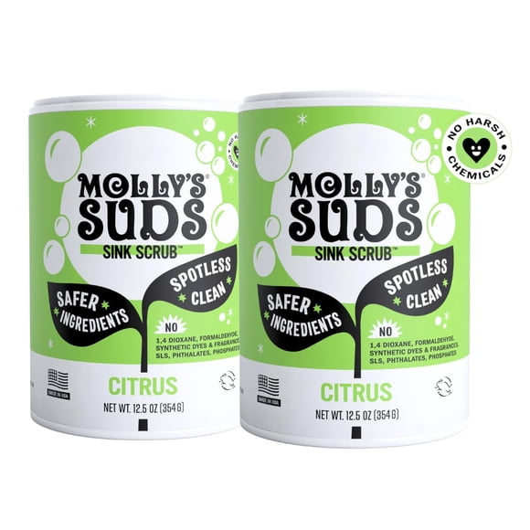 Exfoliante multiusos Molly's Suds Citrus Scent, paquete de 2 unidades