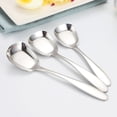 thumbnail image 4 of BRIGHTFUFU 3pcs cucharas de cena cucharas de té de acero inoxidable cucharas planas creativas diseño cuadrado especial para sopa de postre, 4 of 7