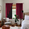 thumbnail image 2 of Cortinas opacas BGment de 45 cm de longitud, 2 paneles, rojo burdeos, 2 of 8